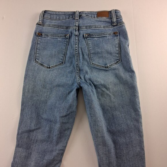 Judy Blue Control Top Skinny Jeans Women's Size 3/26 Light Wash Distressed - Picture 4 of 8
